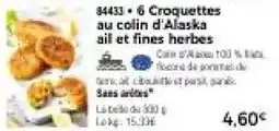 Thiriet 6 Croquettes au colin d'Alaska ail et fines herbes offre