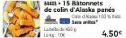 Thiriet 15 bátonnets de colin d'alaska panés offre