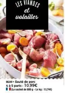 Thiriet Sauté de porc offre