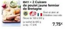 Thiriet 2 cuisses de poulet jaune fermier de bretagne offre