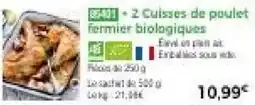 Thiriet 2 Cuisses de poulet fermier biologiques offre