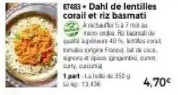 Thiriet Dahl de lentilles corail et riz basmati offre