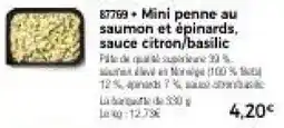 Thiriet Mini penne au saumon et épinards, sauce citron,basilic offre