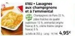 Thiriet Lasagnes aux champignons et à l'emmental offre