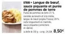 Thiriet Langue de bœuf, sauce piquante et purée de pommes de terre offre