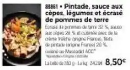 Thiriet Pintade, sauce aux cépes, légumes et écrasé de pommes de terre offre