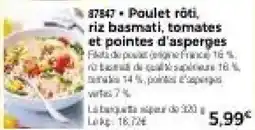 Thiriet Poulet röti, riz basmati, tomates et pointes d'asperges offre