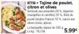Thiriet Tajine de poulet, citron et olives offre