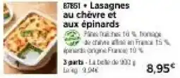 Thiriet Lasagnes au chèvre et aux épinards offre