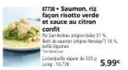 Thiriet Saumon, riz façon risotto verde et sauce au citron confit offre