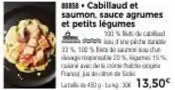 Thiriet Cabillaud et saumon, sauce agrumes et petits légumes offre