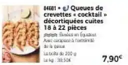 Thiriet Queues de crevettes cocktail décortiquées cuites 18 à 22 pièces offre