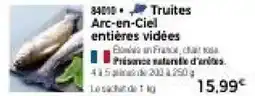Thiriet 84010 truites arc en ciel entières vidées offre