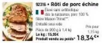 Rôti de porc échine