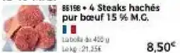 Thiriet 4 Steaks hachés pur bœuf 15% M.G. offre