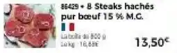 Thiriet 8 steaks hachés pur bœuf 15 % m.g. offre
