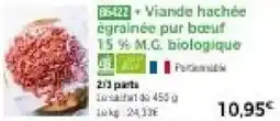 Thiriet Viande hachée égrainée pur bœuf 15% m.g. biologique offre