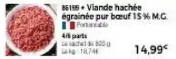 Thiriet Viande hachée égrainée pur bœuf 15% m.g. offre