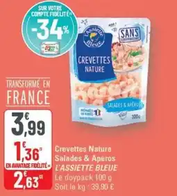 G20 L'ASSIETTE BLEUE Crevettes Nature Salades & Apéros offre