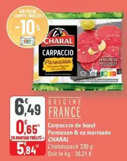 G20 CHARAL Carpaccio de bœuf Parmesan & sa marinade offre