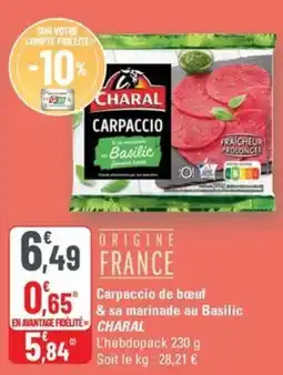 G20 CHARAL Carpaccio de bœuf & sa marinade au Basilic offre