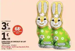 E.Leclerc RIEGELEIN Lapin assis au chocolat au lait offre