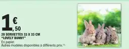 E.Leclerc LOVELY BUNNY 20 serviettes offre