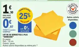 E.Leclerc HOMESIDE Lot de 50 serviettes 2 plis offre