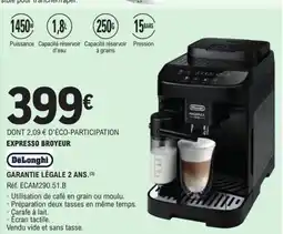 E.Leclerc DELONGHI Expresso broyeur offre