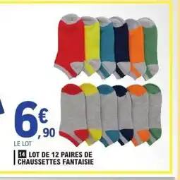 E.Leclerc Lot de 12 paires de chaussettes fantaisie offre