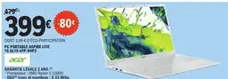 E.Leclerc ACER Pc portable aspire lite 15 al15-41p-r4p3 offre