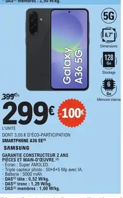 E.Leclerc SAMSUNG Smartphone a36 ee offre