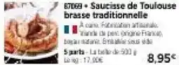 Thiriet Saucisse de Toulouse brasse traditionnelle offre