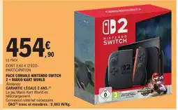 E.Leclerc NINTENDO Pack console nintendo switch 2+ mario kart world offre