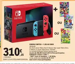 E.Leclerc NINTENDO Console switch + 1 jeu au choix offre