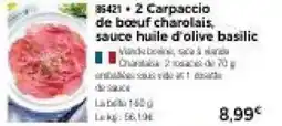 Thiriet 2 Carpaccio de bœuf charolais, sauce huile d'olive basilic offre