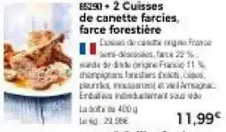 Thiriet 2 Cuisses de canette farcies, farce forestière offre
