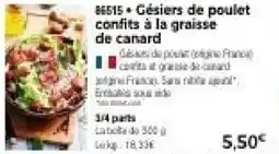 Thiriet Gésiers de poulet confits à la graisse de canard offre