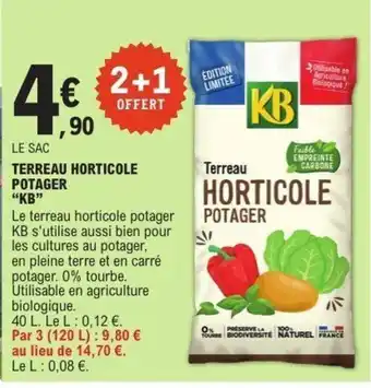 E.Leclerc KB Terreau horticole potager offre
