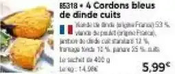 Thiriet 4 Cordons bleus de dinde cuits offre