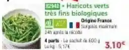 Thiriet Haricots verts très fins biologiques offre
