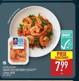ALDI GOLDEN SEAFOOD Crevettes entières cuites offre