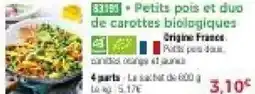 Thiriet Petits pois et duo de carottes biologiques offre