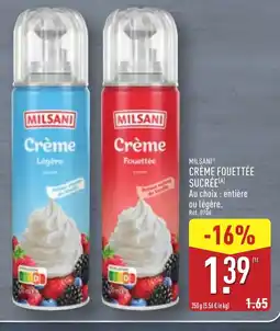 ALDI MILSANI Crème fouettée sucrée offre