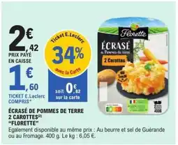 E.Leclerc ÉCRASÉ DE POMMES DE TERRE 2 CAROTTES offre