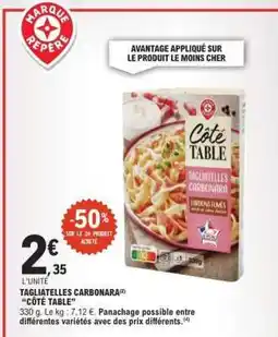 E.Leclerc TAGLIATELLES CARBONARA “CÔTÉ TABLE” offre