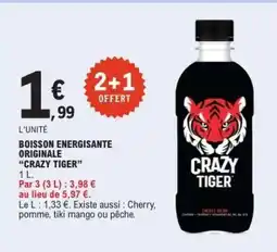 E.Leclerc Boisson Énergisante Originale 'Crazy Tiger' offre