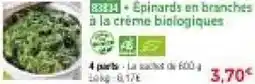 Thiriet Épinards en branches à la crème biologiques offre