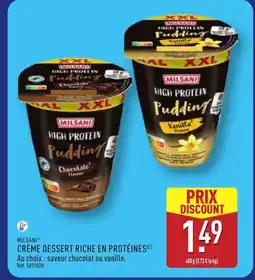 ALDI MILSANI Crème dessert riche en protéines offre