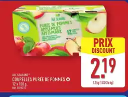 ALDI ALL SEASONS Coupelles purée de pommes offre